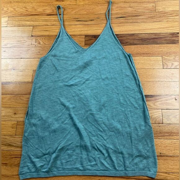 Free People Sage Green/Blue Relaxed Knitted Tank Size Small - Picture 3 of 8
